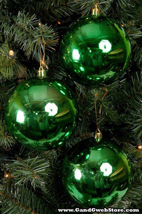 100mm Shiny Plastic Ball Hunter Green Box/6