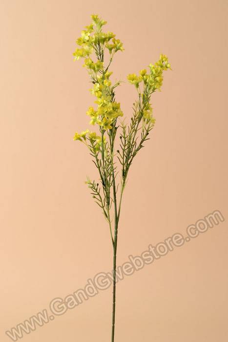 27" Silk Waxflower Spray Yellow