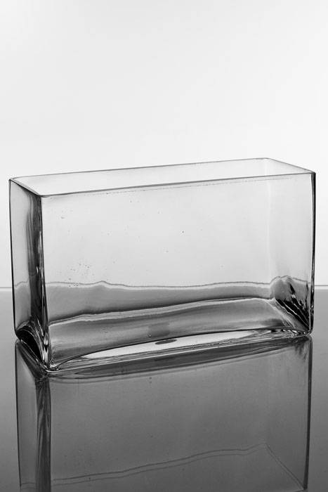4" X 10" X 6" Rectangular Glass Vase Clear 6 Pcs
