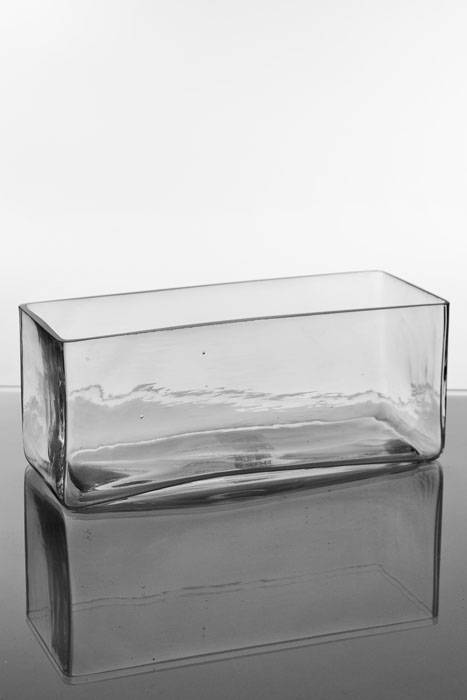 4" X 10" X 4" Rectangular Glass Vase Clear 6 Pcs