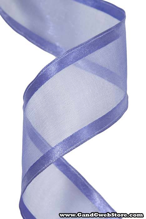 Wired Sheer Ribbon W/satin Edge Delphinium