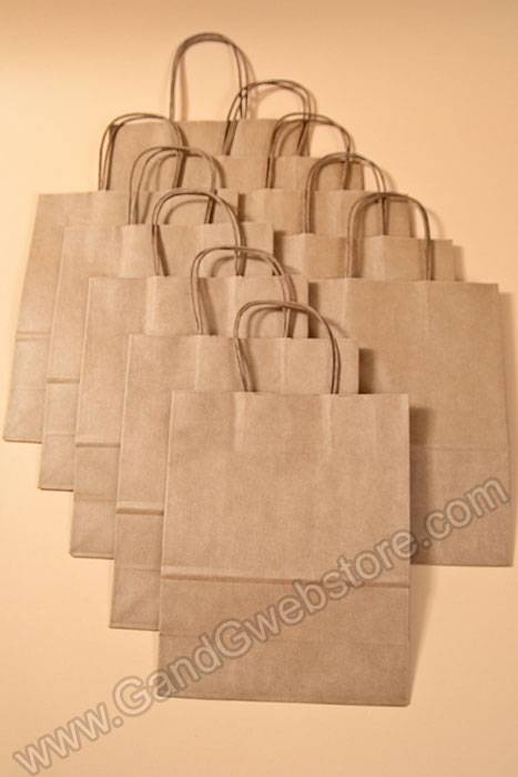 10" X 5" X 13" Debbie Kraft Shopping Bag Natural Pkg/12