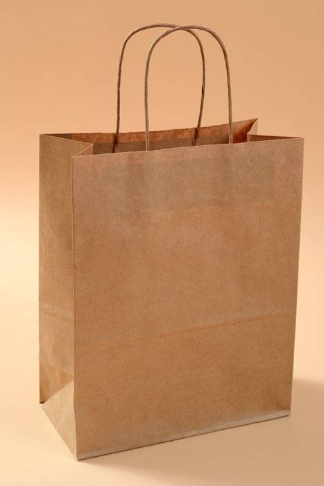 10" X 5" X 13" Debbie Kraft Shopping Bag Natural Pkg/12