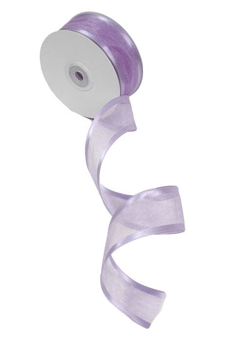 Wired Sheer Ribbon W/satin Edge Lavender