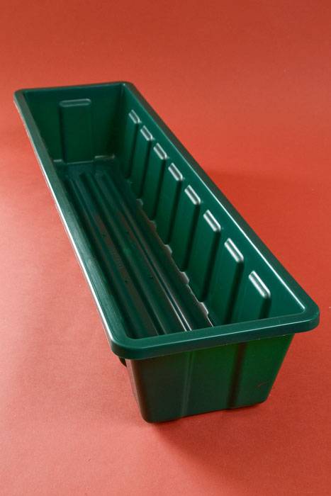 29.75" X 8" Plastic Flower Box Green