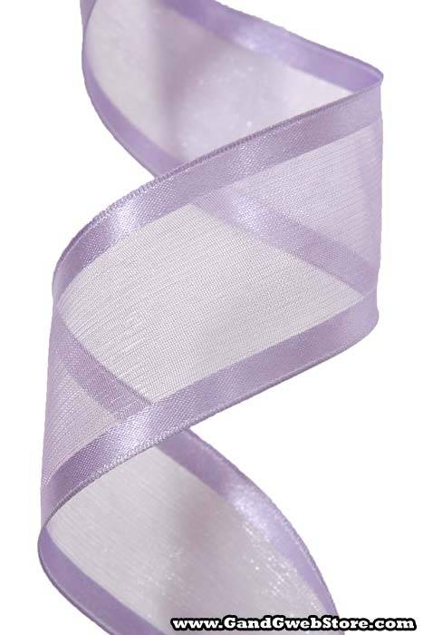 Wired Sheer Ribbon W/satin Edge Lavender