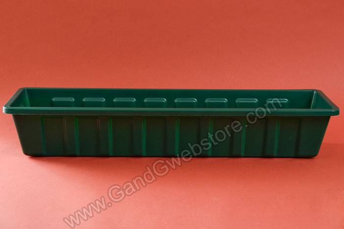 29.75" X 8" Plastic Flower Box Green