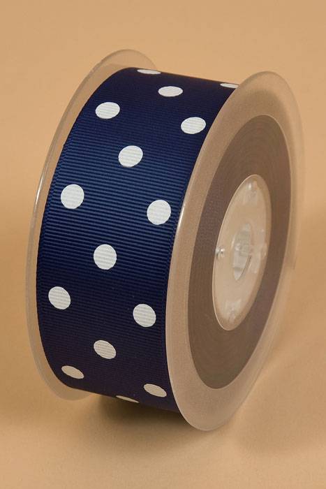 1-1/2" X 17yds Grosgrain Navy/white