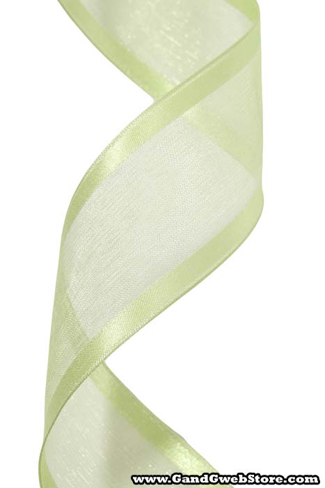 Wired Sheer Ribbon W/satin Edge Mint