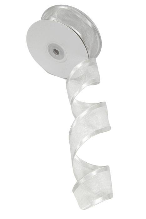 Wired Sheer Ribbon W/satin Edge Silver