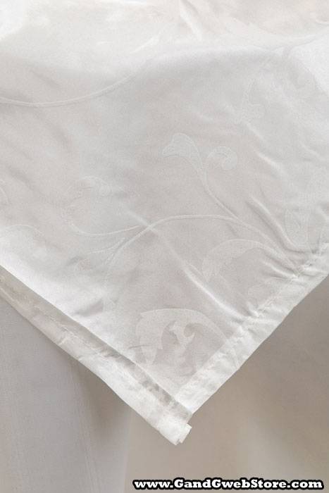 54" X 108" Printed Satin Table Cover White