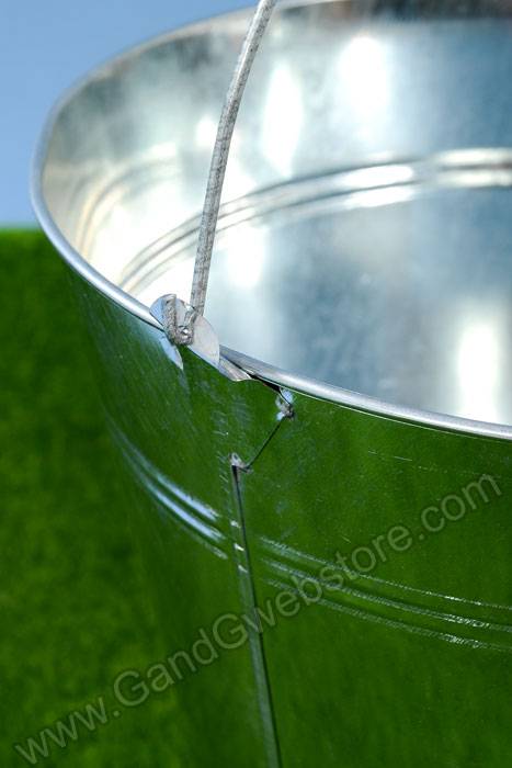 8.5" Round Metal Bucket W/handle Silver