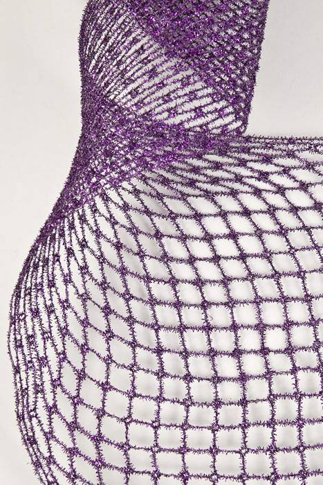 6" X 10yds Mesh Net Diamond Ribbon Purple