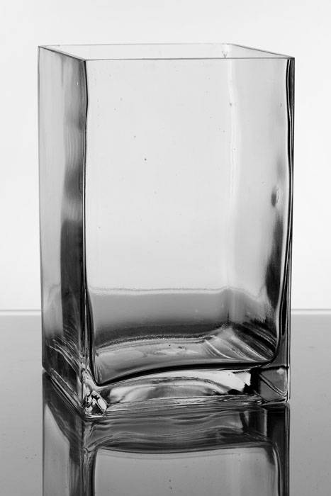 5" X 5" X 8" Square Glass Vase Clear