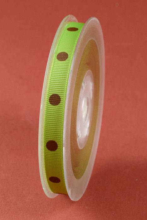 3/8" X 17yds Grosgrain Apple Green
