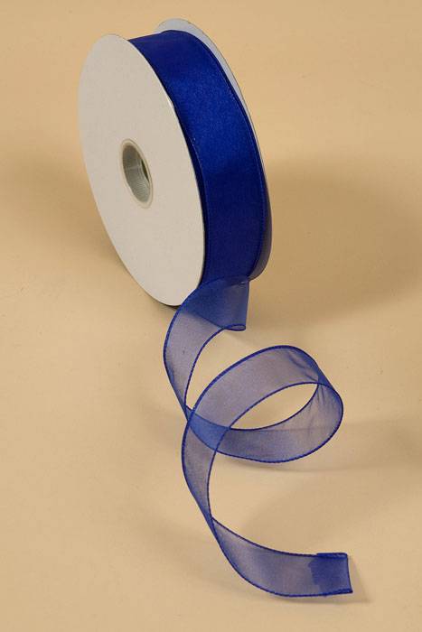 1.5" X 50yds Wired Sheer Spring Ribbon Royal