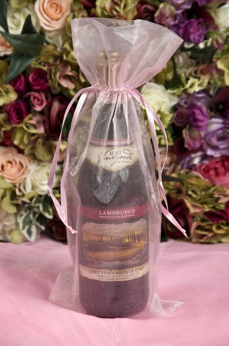 6.5" X 15" Wine Bag Pink Pkg/12