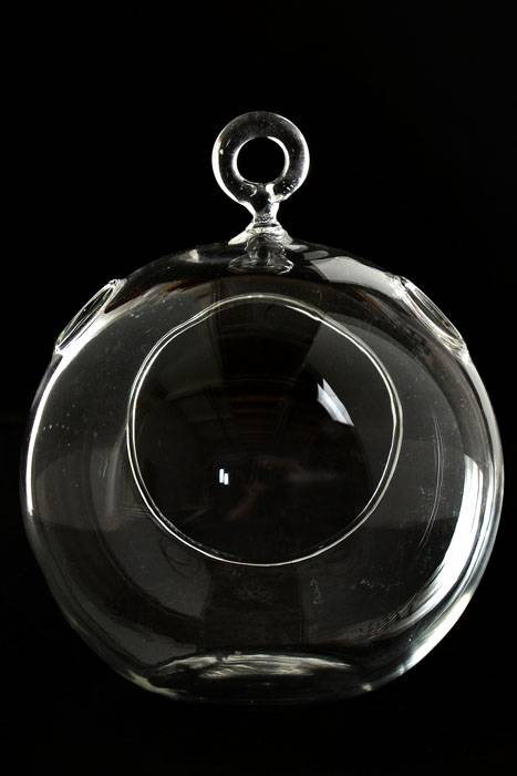 4.75" Hanging Candle Holder Round Glass Terrarium Pkg/6