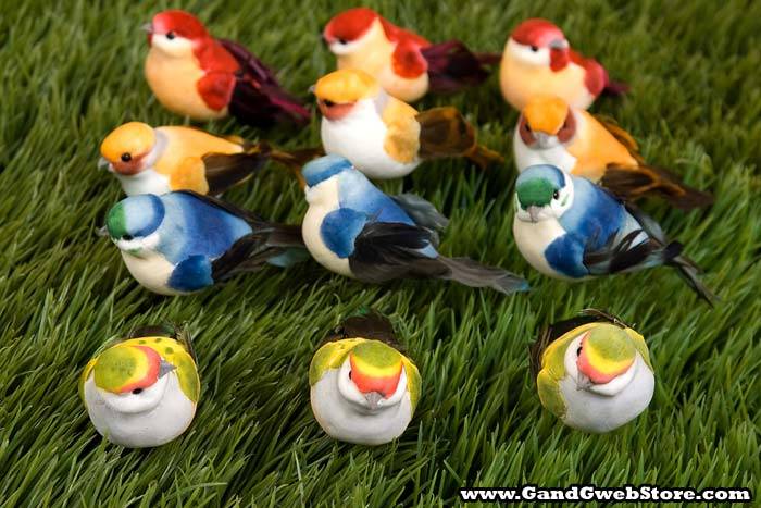 3" Feather Bird Pkg/12