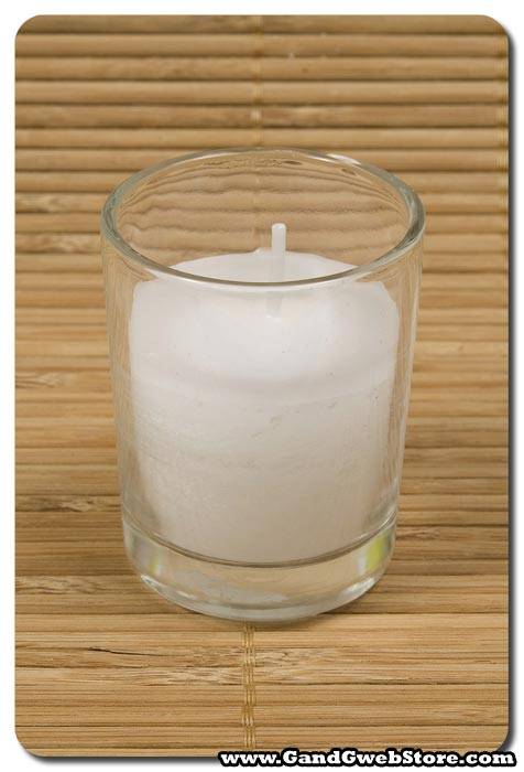 Votive Candle In Glass Clear Pkg/25