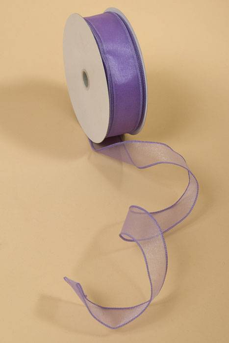 1.5" X 50yds Wired Sheer Spring Ribbon Lavender