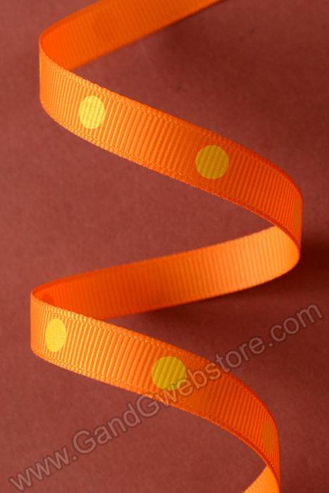 3/8" X 17yds Grosgrain Tangerine