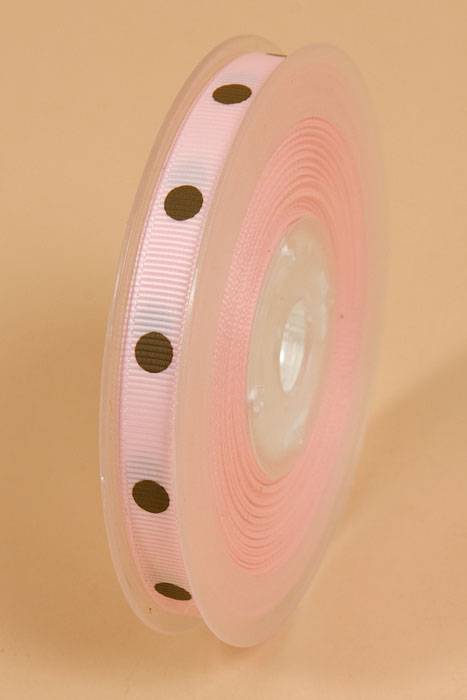 3/8" X 17yds Grosgrain Light Pink/turftan