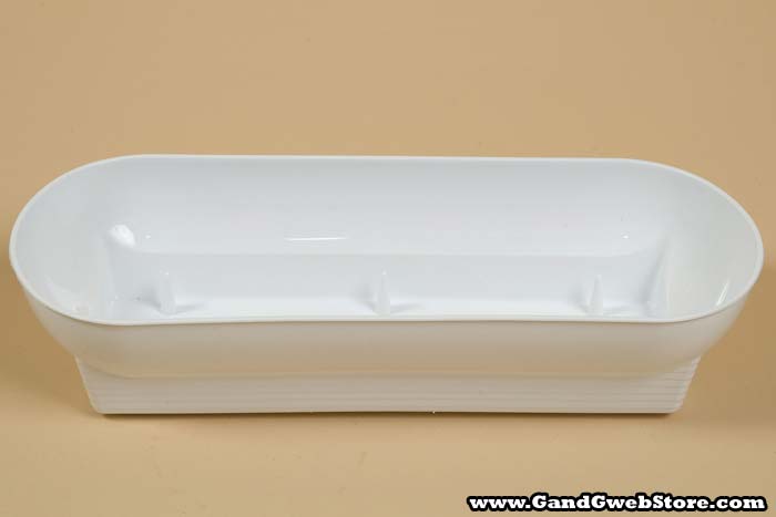 10.5" X 4.25 X 2" Double Utility Bowl White Pkg/12