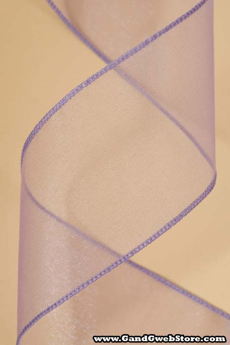 2.5" X 50yds Wired Sheer Spring Ribbon Lavender