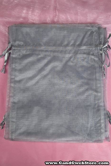 8" X 10" Organza Bag Silver Pkg/12