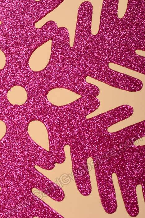13.75" Glitter Snow Flake Ornament Fuchsia Pkg/6