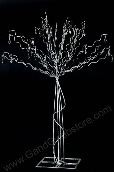 48" Glitter Metal Tree Silver