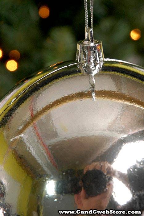 100mm Shiny Plastic Ball Silver Pkg/6