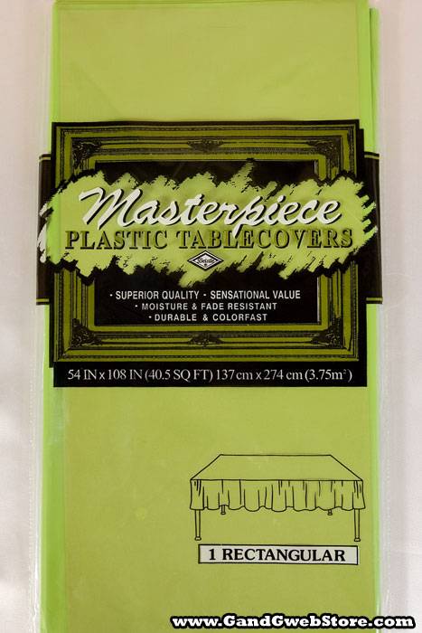Rectangular/round Plastic Table Cover Lime Green
