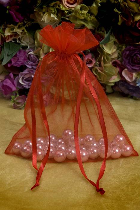 8" X 10" Organza Bag Red Pkg/12