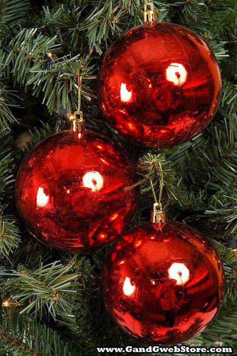 100mm Shiny Plastic Ball Red Bx/6