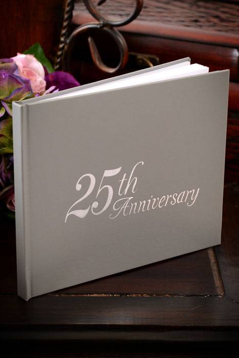 25th Anniversary Guest Book Gray/silver