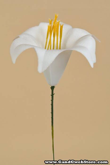 7" Artificial Easter Lily Pick Pkg/100