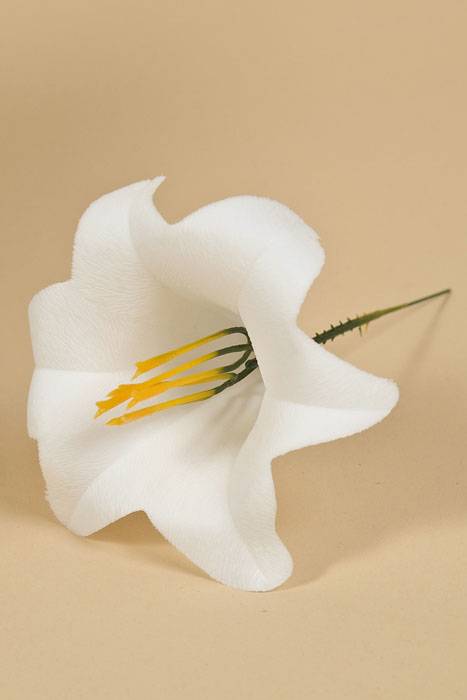 7" Artificial Easter Lily Pick Pkg/100