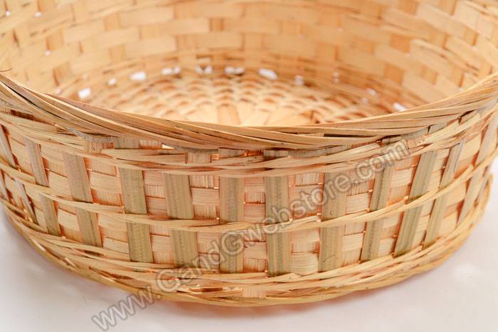 8" X 3" Round Bamboo Bowl Natural Pkg/6