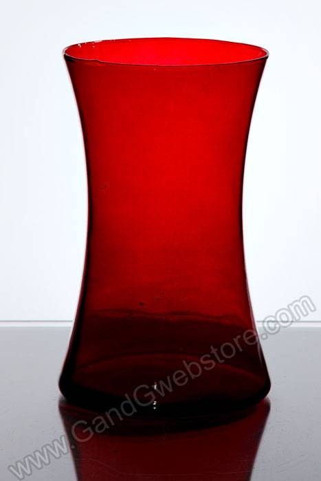 8" Gathering Vase Ruby Red
