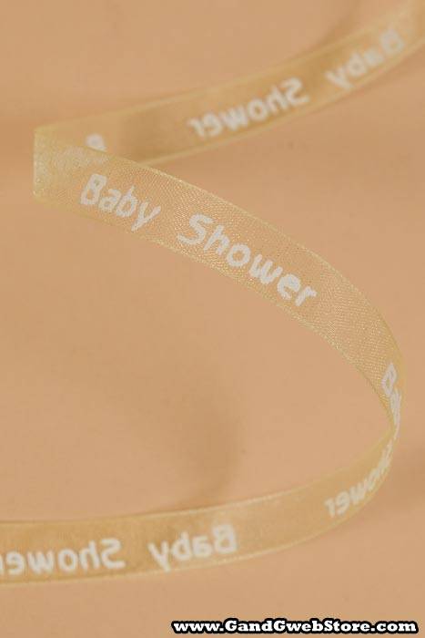 3/8" X 25yds Baby Shower Print Ribbon Yellow