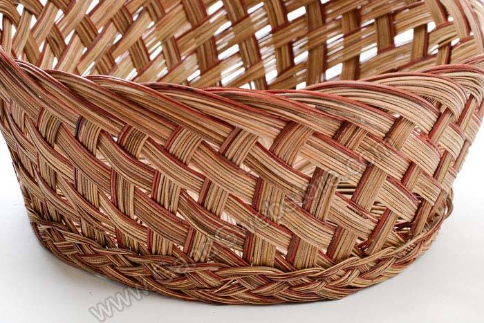 13" X 5" Round Two Tone Bowl Red/brown