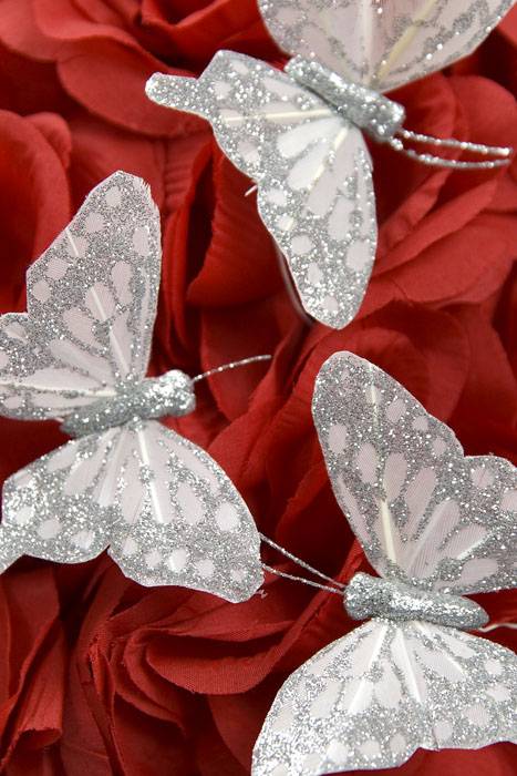 3" Butterfly Silver Pkg/12