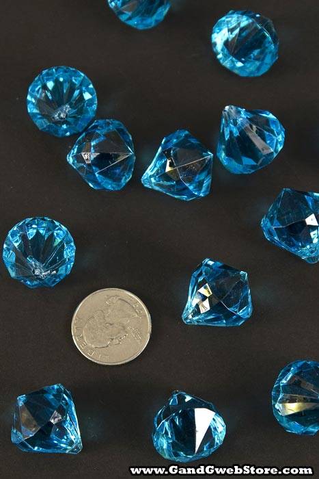0.75" Acrylic Drop Turquoise Pkg/1lb