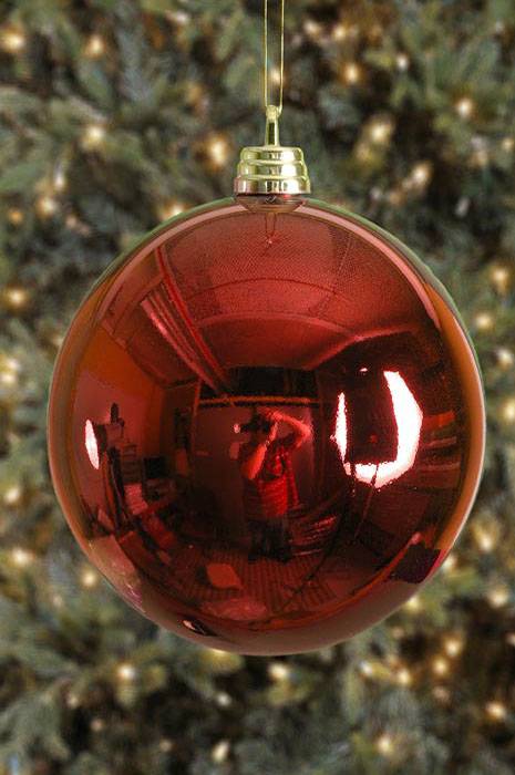 300mm Shiny Plastic Ball Burgundy
