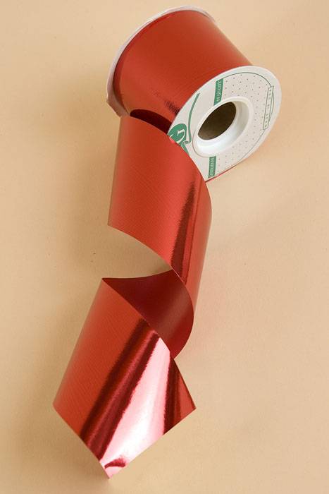 2.5" X 25yds Metalzene Ribbon Red