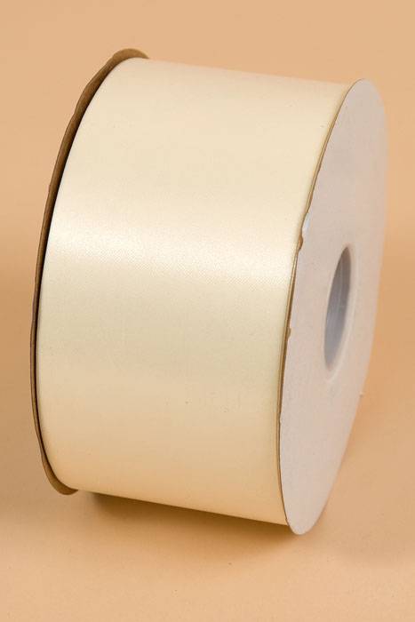 2.75" X 100yds Flora Satin Ribbon Eggshell