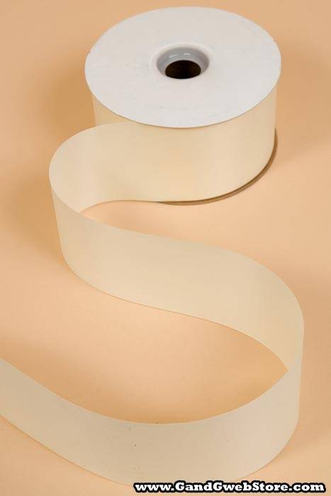 2.75" X 100yds Flora Satin Ribbon Eggshell