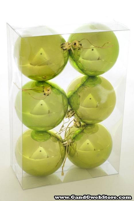 80mm Shiny Plastic Ball Apple Green Pkg/6